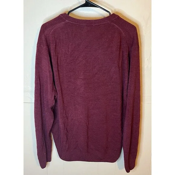 Dockers Sweater Mens XL Red V-Neck Pullover Long Sleeve 100% Acrylic Used - Picture 5 of 5